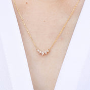 Gloria Curved Diamond Necklace 5 Stones