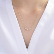 Gloria Curved Diamond Necklace 7 Stones
