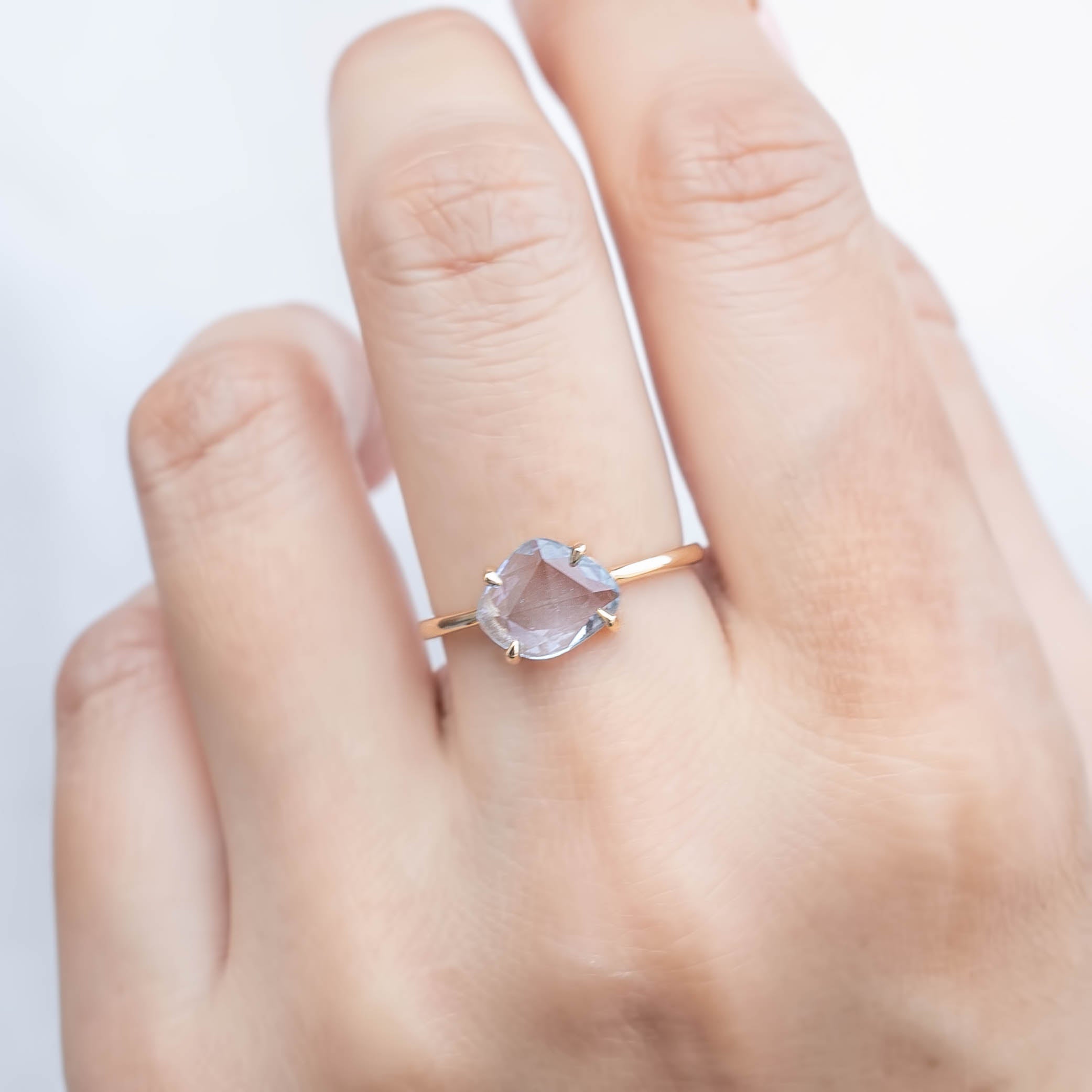 Lisa Ring - 1.18ct Unheated Organic Cut Light Blue Sapphire (One of a kind)