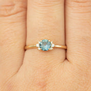 Lena Ring - 0.66ct Teal Montana Sapphire (one of a kind)