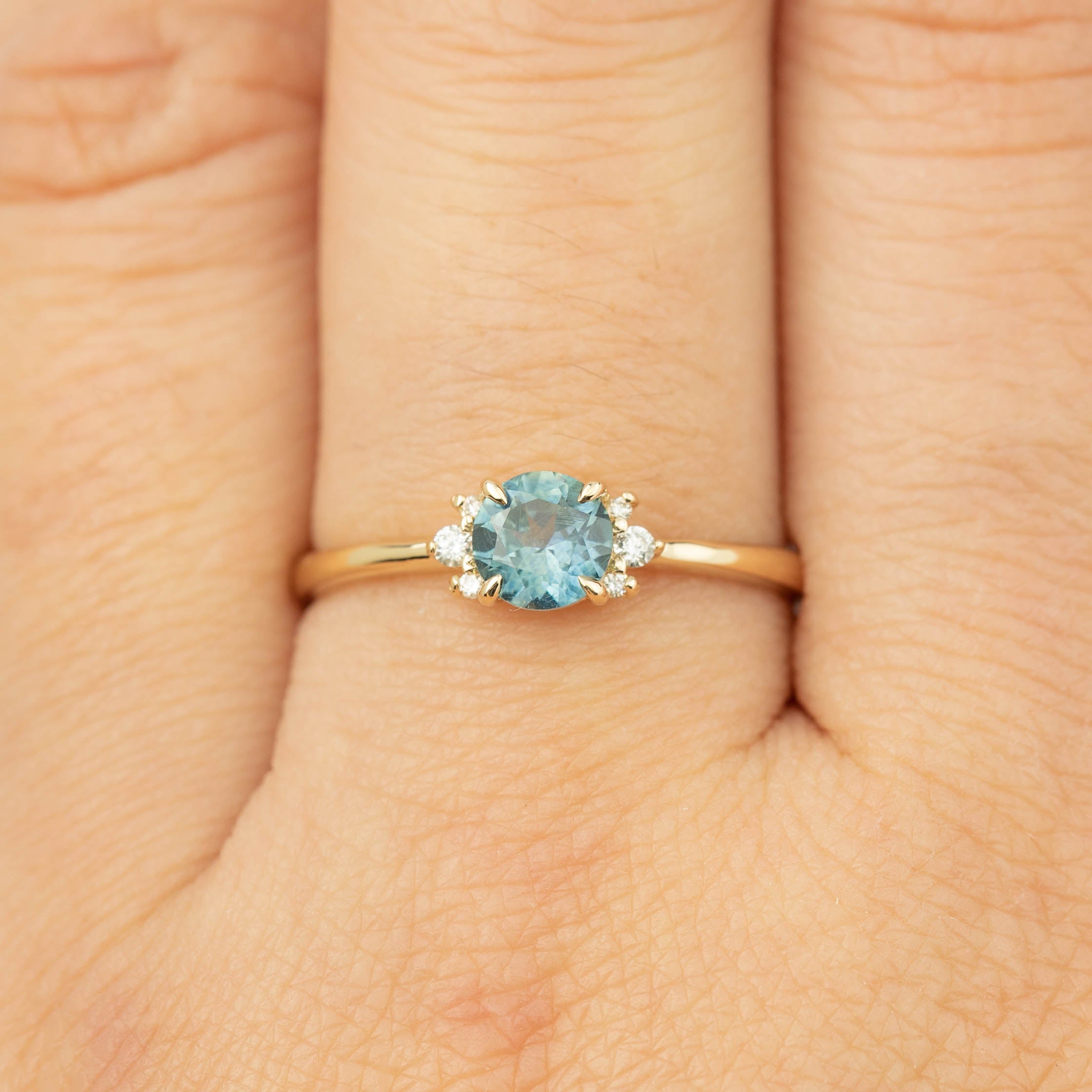 Lena Ring - 0.66ct Teal Montana Sapphire (one of a kind)