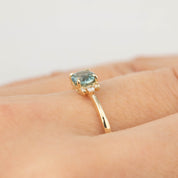 Lena Ring - 0.66ct Teal Montana Sapphire (one of a kind)