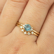 Lena Ring - 0.66ct Teal Montana Sapphire (one of a kind)