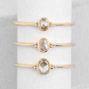 Iris Ring, 0.08-0.18ct Rose Cut Diamond, 14k Yellow Gold (One of a kind)