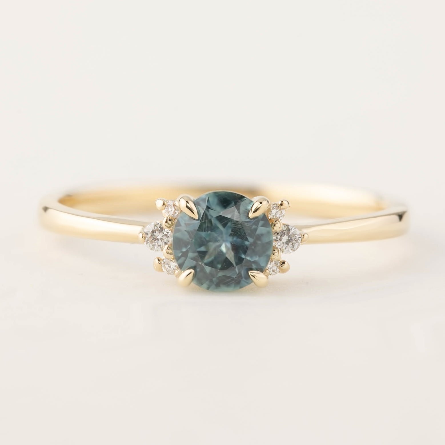 Lena Ring - 0.66ct Teal Montana Sapphire (one of a kind)