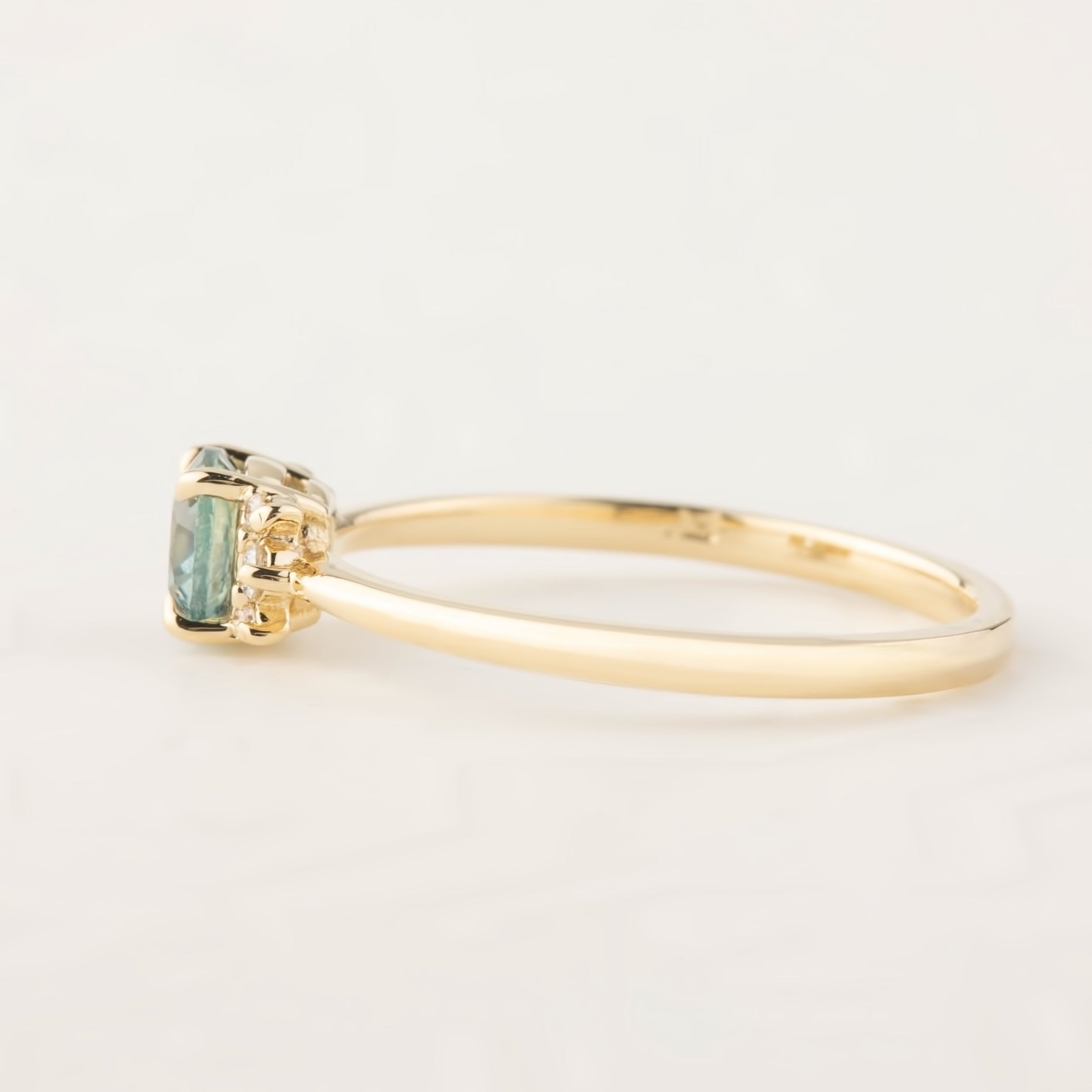 Lena Ring - 0.66ct Teal Montana Sapphire (one of a kind)