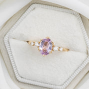 【一点物】エステルフルールリング ・1.19ct・非加熱マダガスカル産ライトピンクサファイア・K14YG
