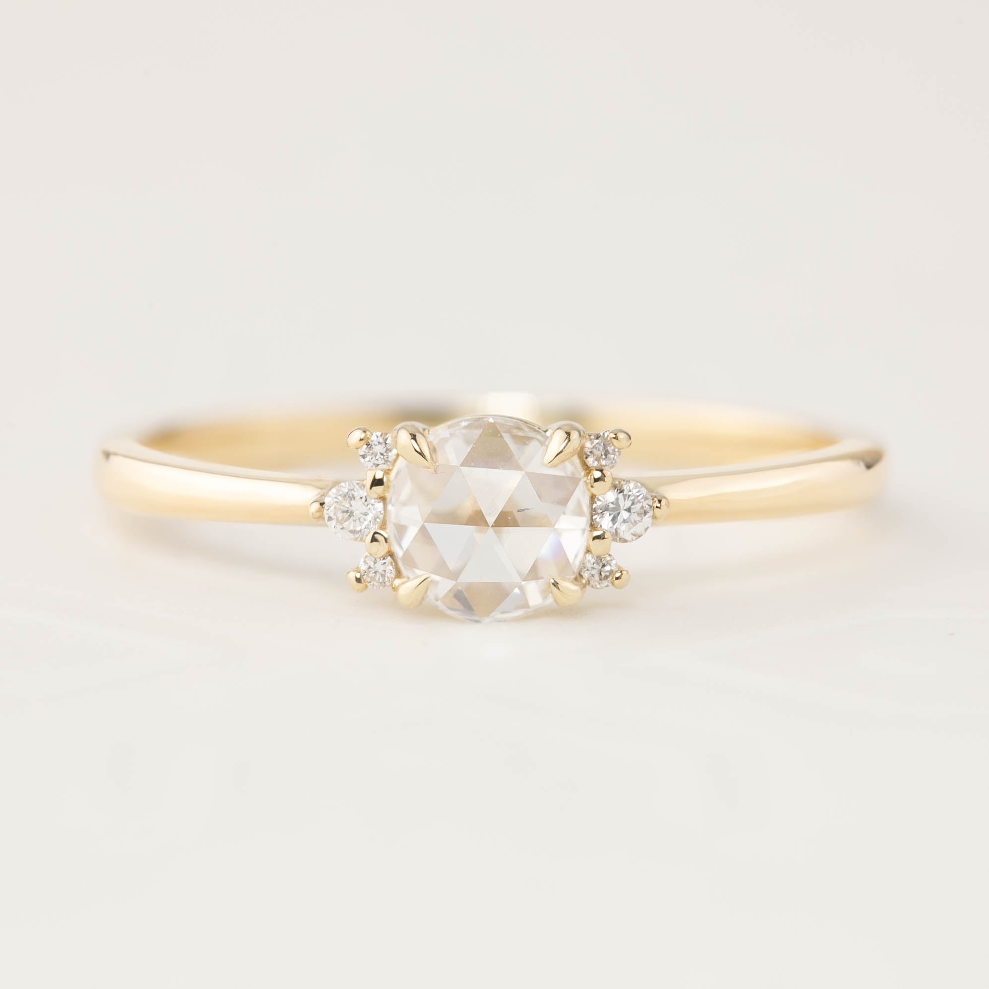 Lena Ring, 0.28ct Rose Cut Diamond, 14k Yellow Gold (One of a kind)