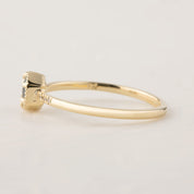 【即日配送】グレースリング ・0.45ct・加熱モンタナ産ブルーグリーンサファイア・K14YG