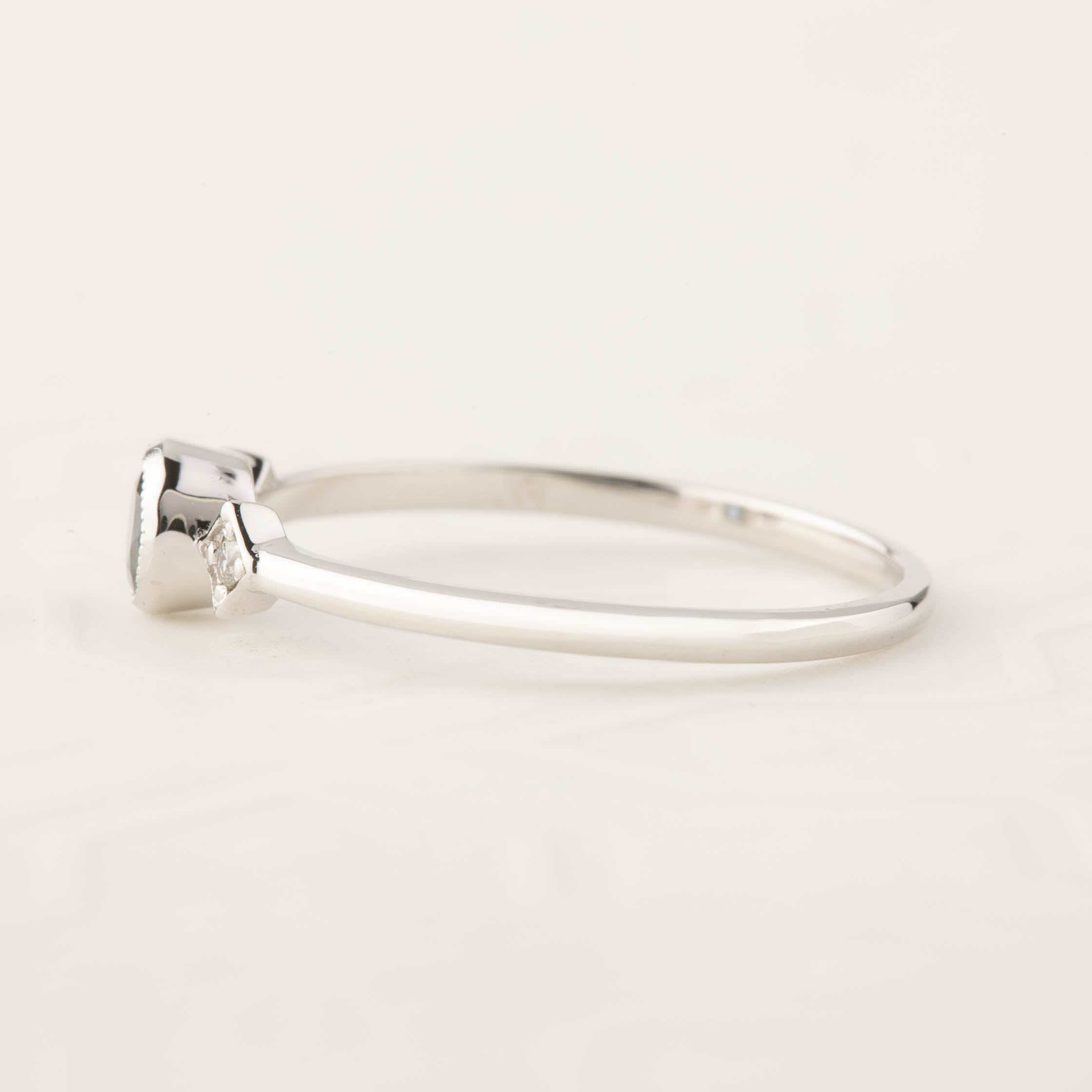 Moon& Star Ring - 0.44ct Queensland Sapphire, 14k white gold (One of a kind)
