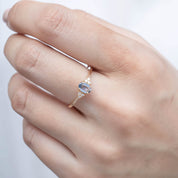 【即日配送】テレサリング ・0.40ct・非加熱ライトブルーサファイア・K14YG