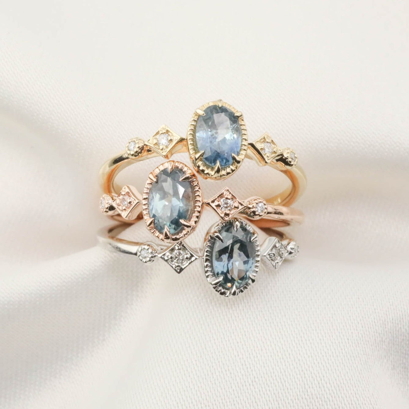 Stella Ring 6x4mm 0.60ct Teal Blue Montana Sapphire