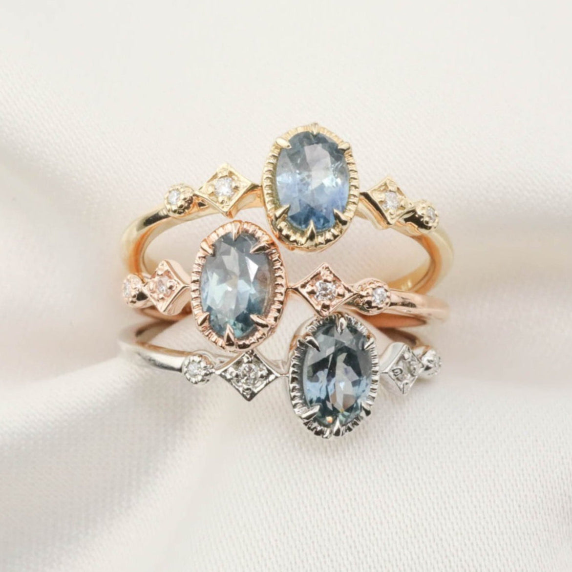 Stella Ring, 0.60ct Montana Sapphire of your choice, oval shape gemstone