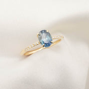 Audrey Ring - 1.44ct Blue-Green Montana Sapphire (One of a kind)