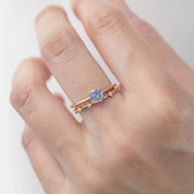 Sara Ring 5mm Ceylon Blue Round Sapphire, 14k Yellow Gold