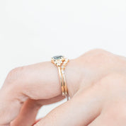 Celine Ring, 0.60ct Blue Green Montana Sapphire