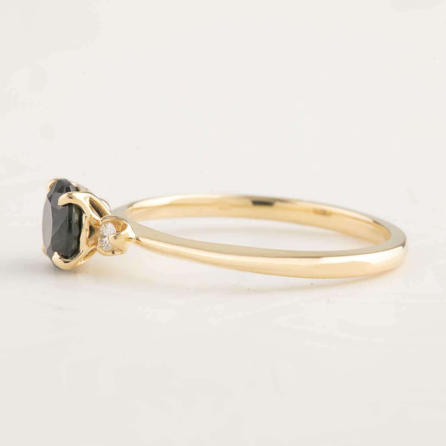Sofia Ring - 1ct Queensland Dark Peacock Sapphire (One of a kind)