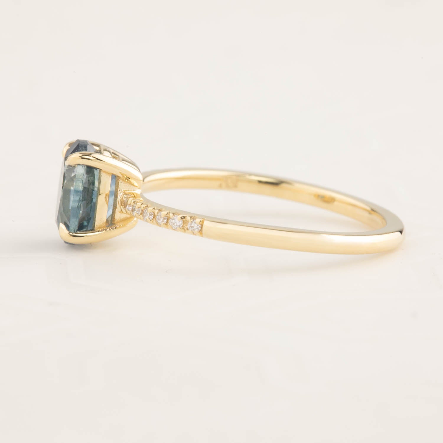 Audrey Ring - 1.44ct Blue-Green Montana Sapphire (One of a kind)