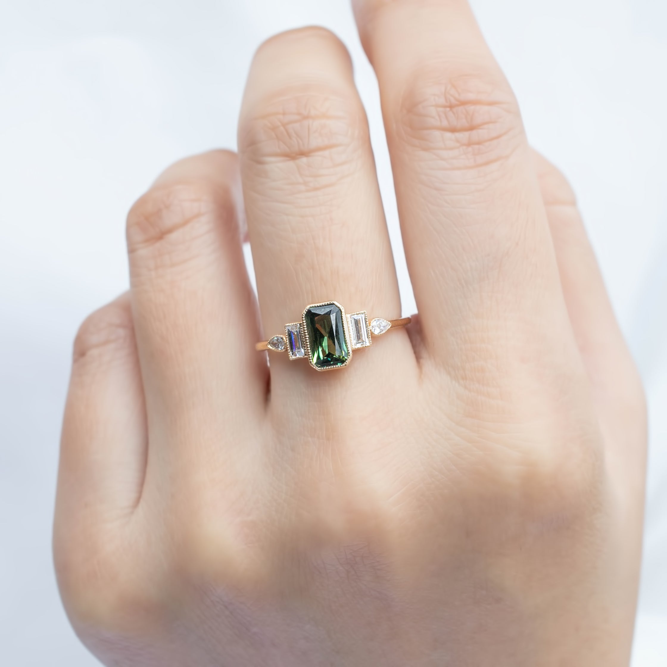 Edith Ring - 1.06ct Green Queensland Sapphire (One of a kind)