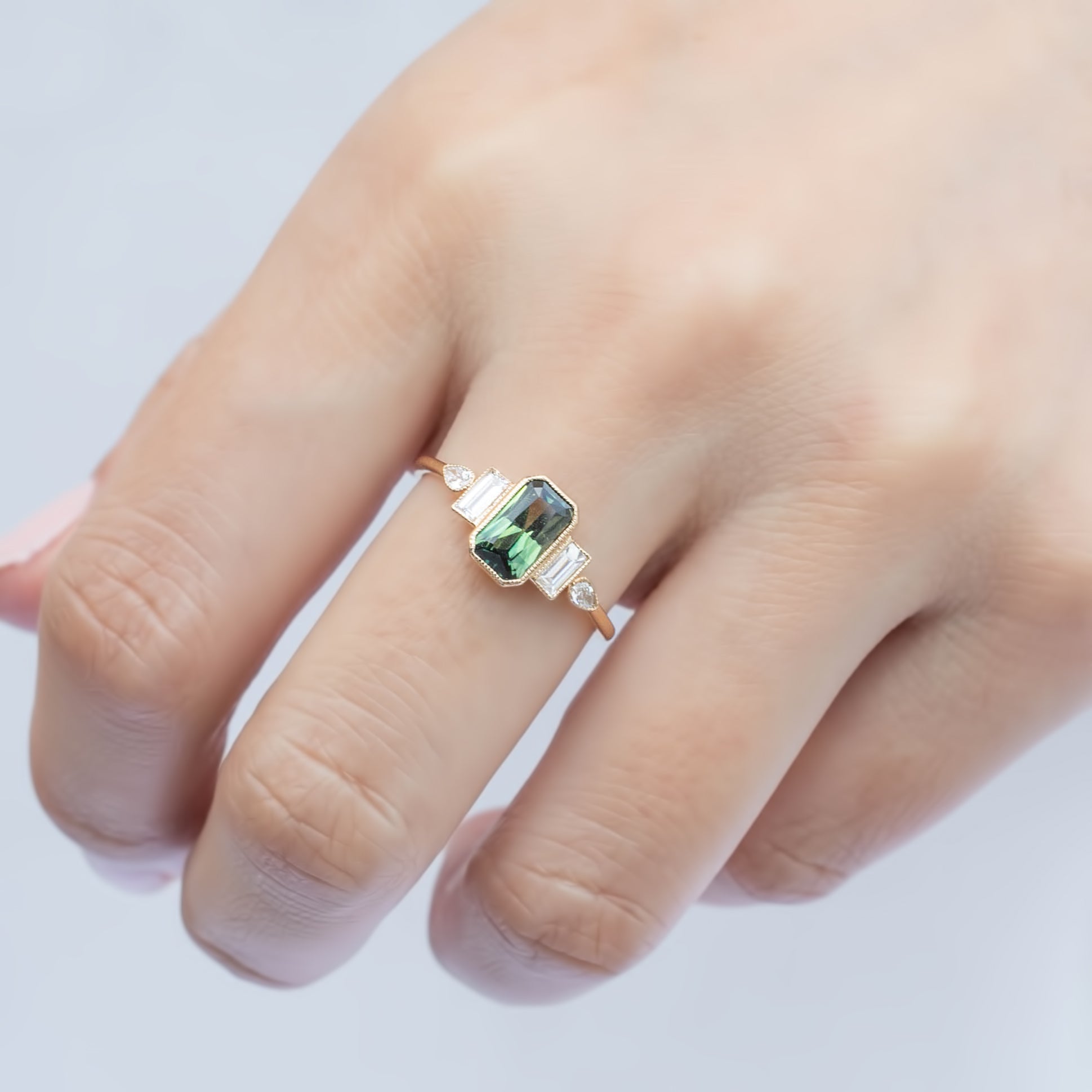 Edith Ring - 1.06ct Green Queensland Sapphire (One of a kind)
