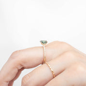 【即日配送】マリアリング ・1.53ct・非加熱クイーンズランド産グリーンサファイア・K14YG