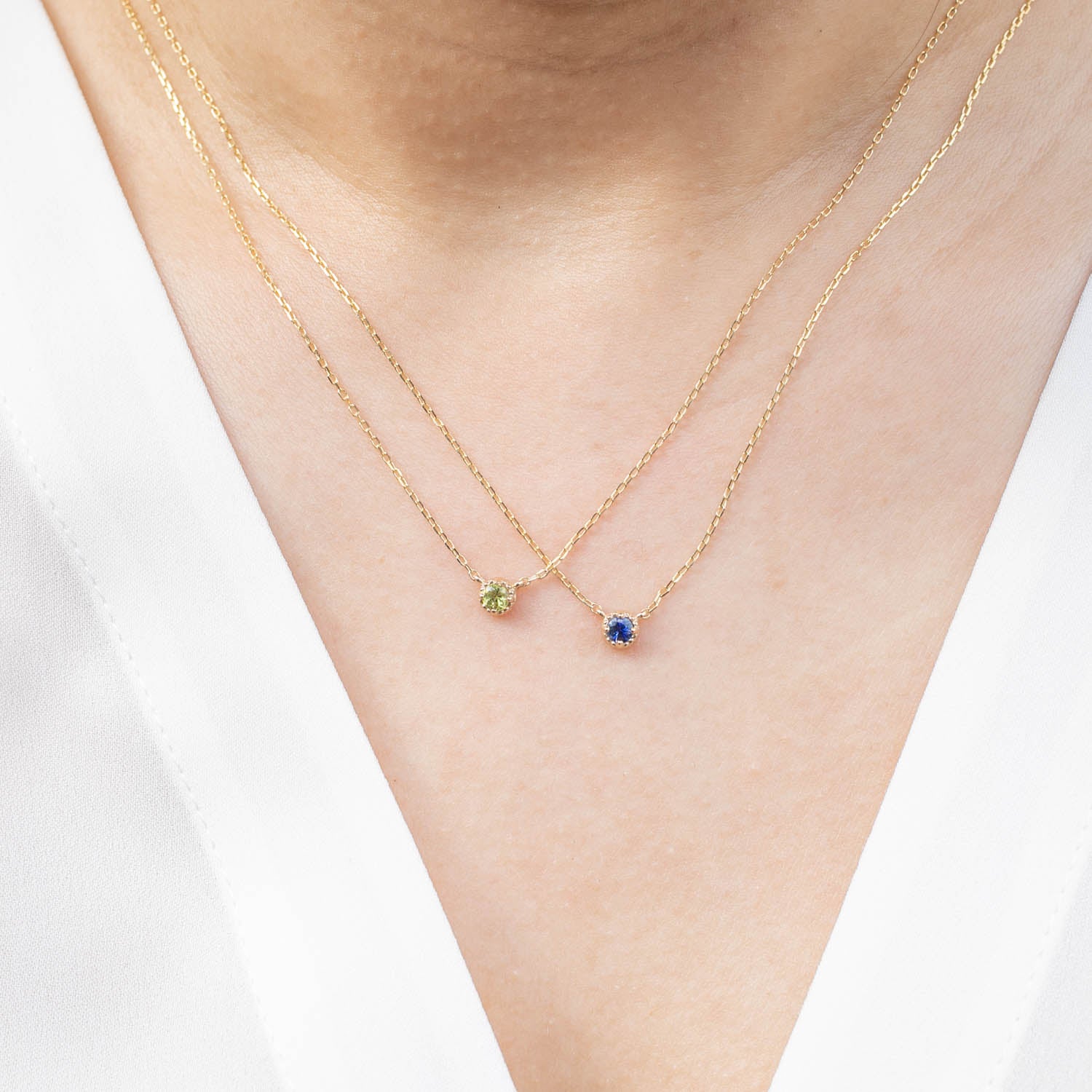 Dahlia Birthstone Solitaire Necklace