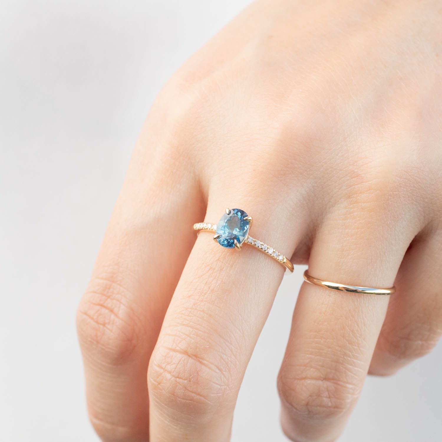 Audrey Ring - 1.44ct Blue-Green Montana Sapphire (One of a kind)