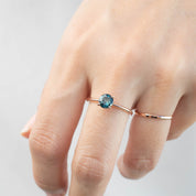 Jane Ring - 0.96ct Blue-Green Queensland Sapphire, 14k Rose Gold (One of a kind)