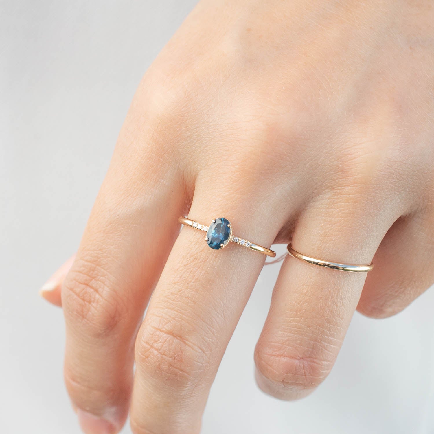 【即日配送】グレースリング ・0.60ct・モンタナ産ティールブルーサファイア・K14YG