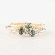 Estel Ring, 0.20ct Unheated Blue Green Sapphire