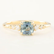Estel Fleur Four Prongs Ring - 0.92ct Cushion Cut Light Blue Sapphire (One of a kind)