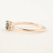 Emilie Ring - 0.66ct Blue-Green Montana Sapphire, 14k Rose Gold (One of a kind)