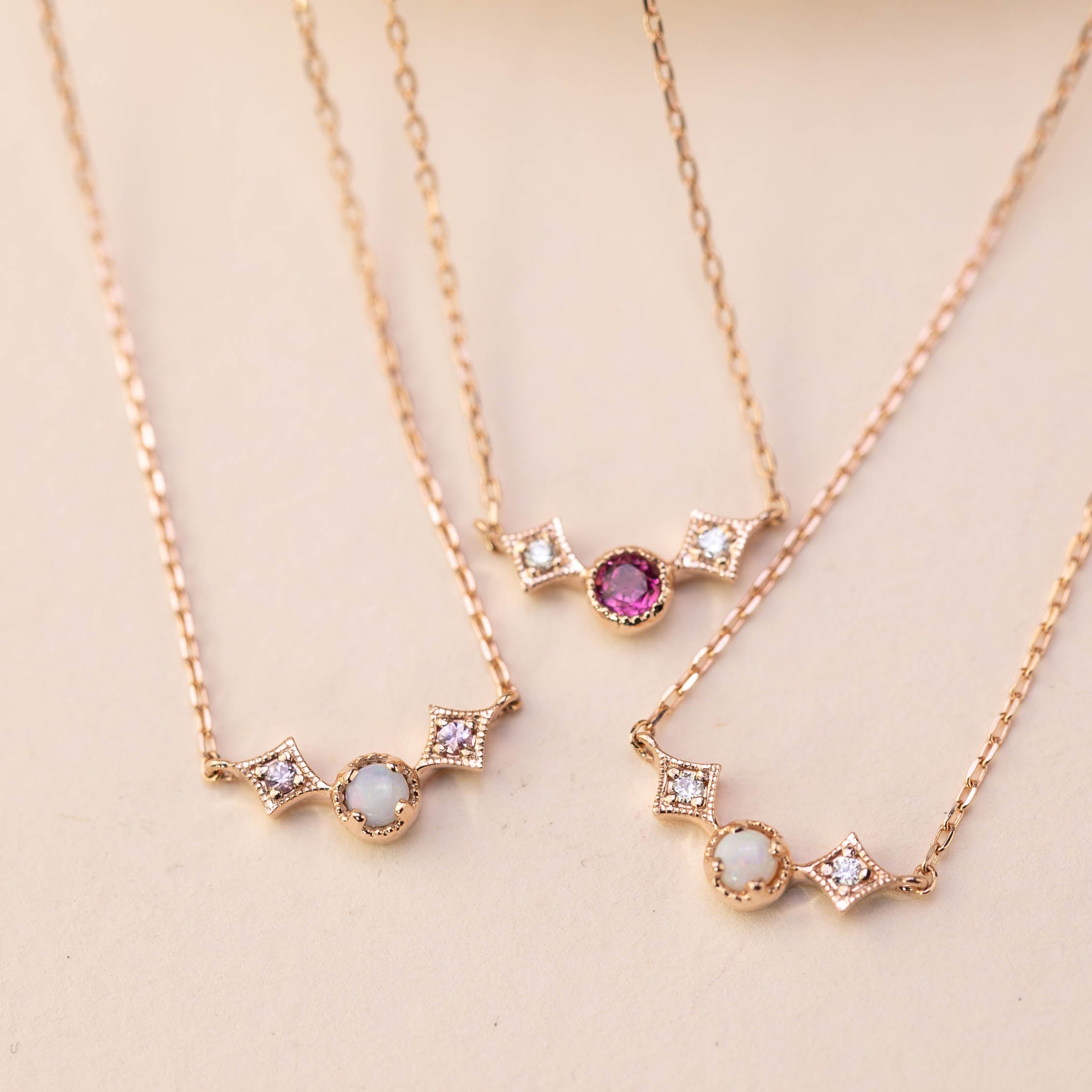 Pink Opal & Diamond Flora Necklace – YI COLLECTION