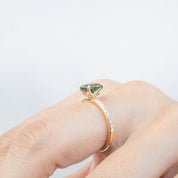 【即日配送】マリアリング ・1.65ct・加熱スリランカ産グリーンサファイア・K14YG