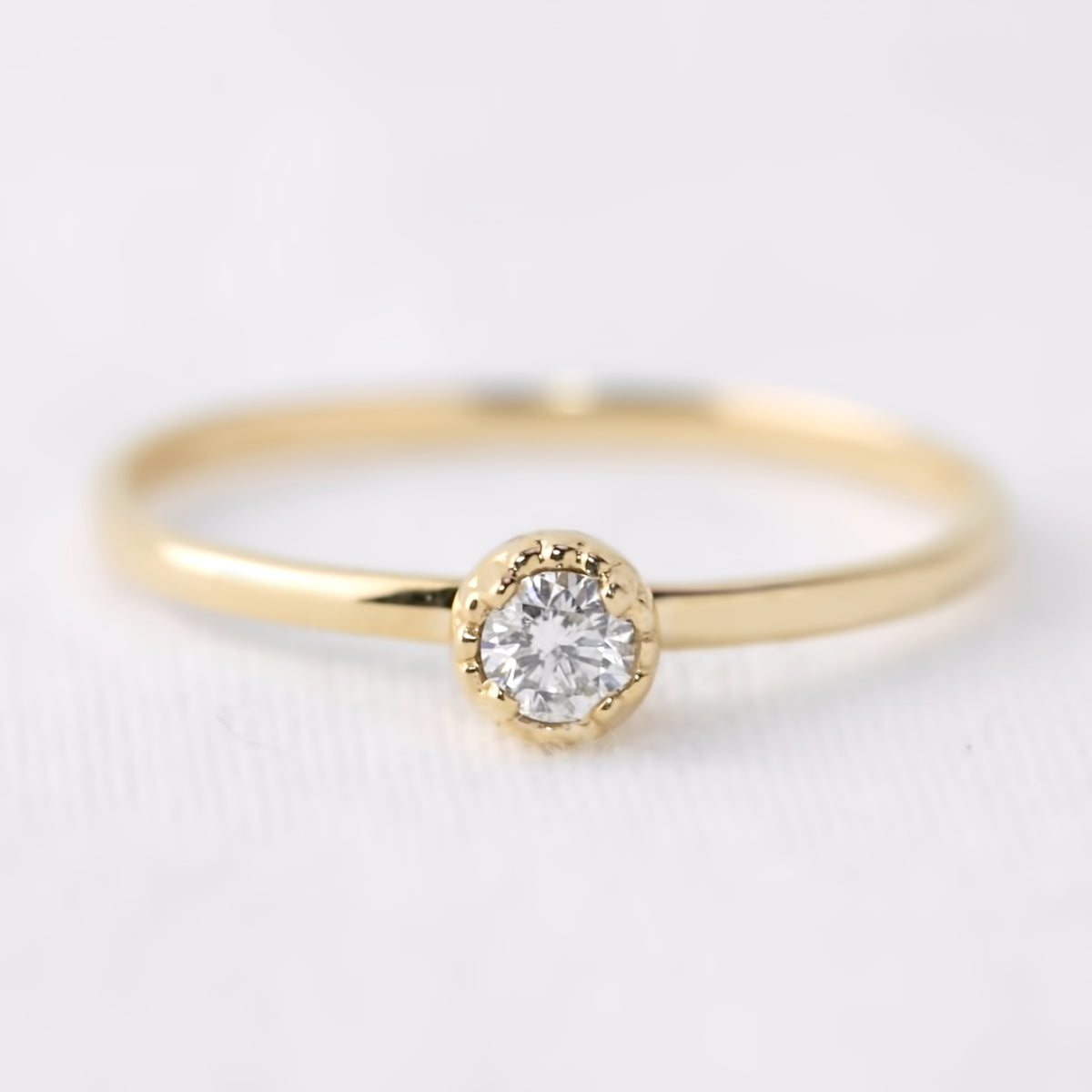 Dahlia Solitaire Ring - Brilliant Cut Diamond – Envero
