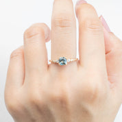 Estel Fleur Four Prongs Ring - 0.92ct Cushion Cut Light Blue Sapphire (One of a kind)