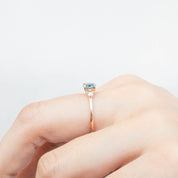 Emilie Ring - 0.66ct Blue-Green Montana Sapphire, 14k Rose Gold (One of a kind)