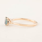 Estel Ring - 1.05ct Teal Blue Montana Sapphire, 14k Rose Gold (One of a kind)
