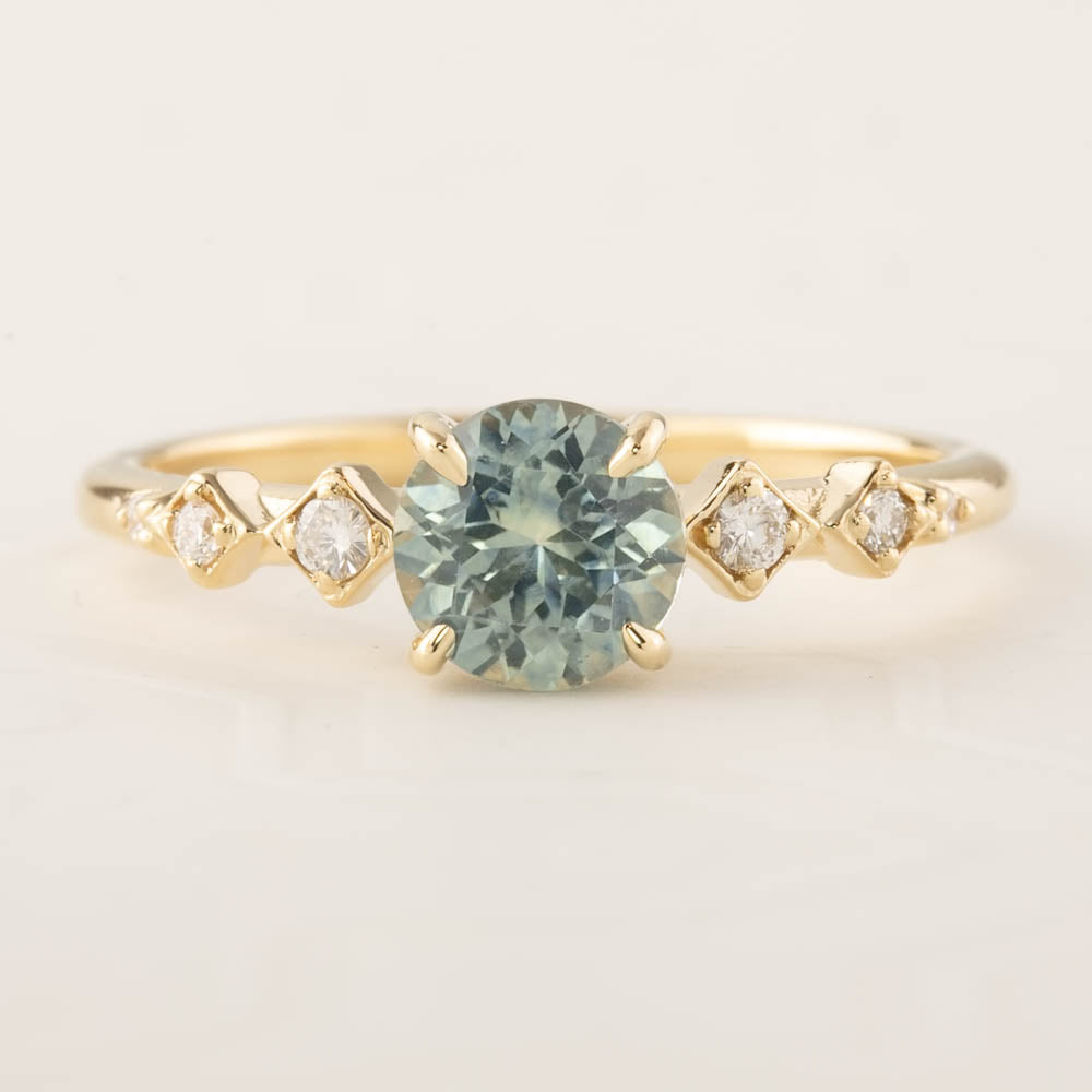 Celeste Ring - 1.1ct Light Green Montana Sapphire (one of a kind)