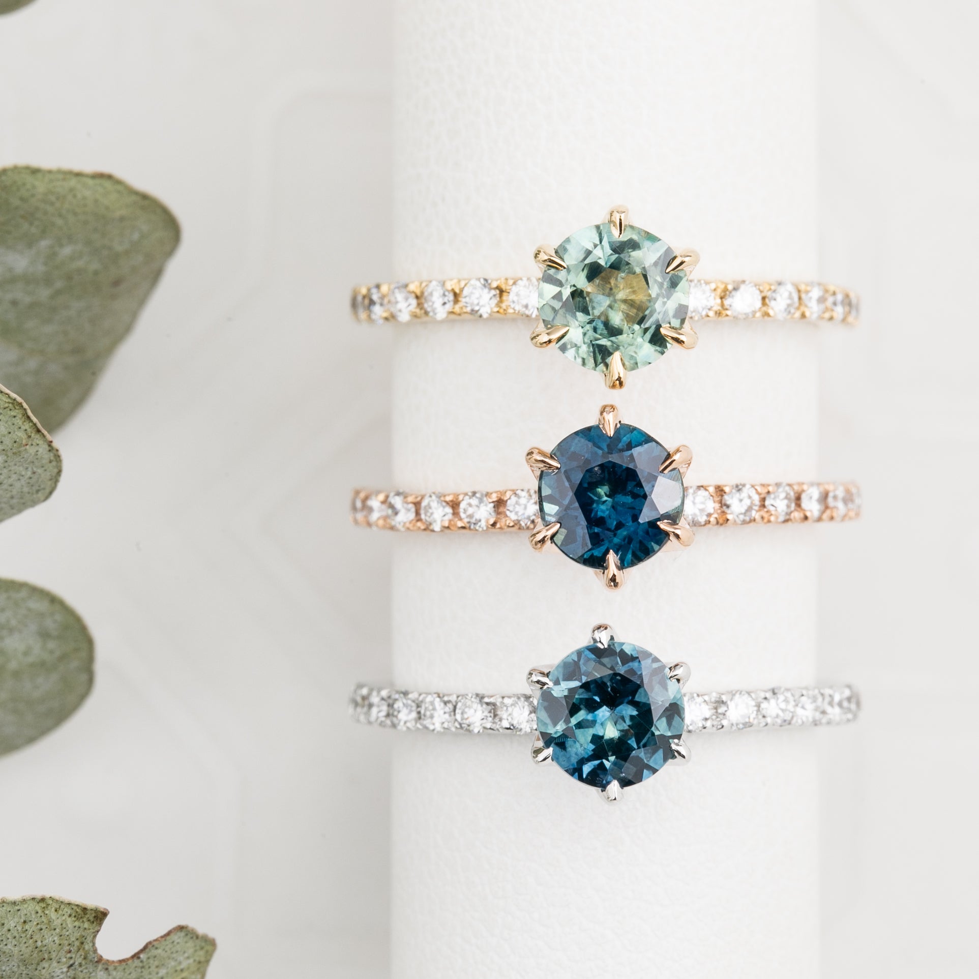 【一点物】マリアリュックスリング ・0.98ct・加熱モンタナ産ティールブルーサファイア・K14WG
