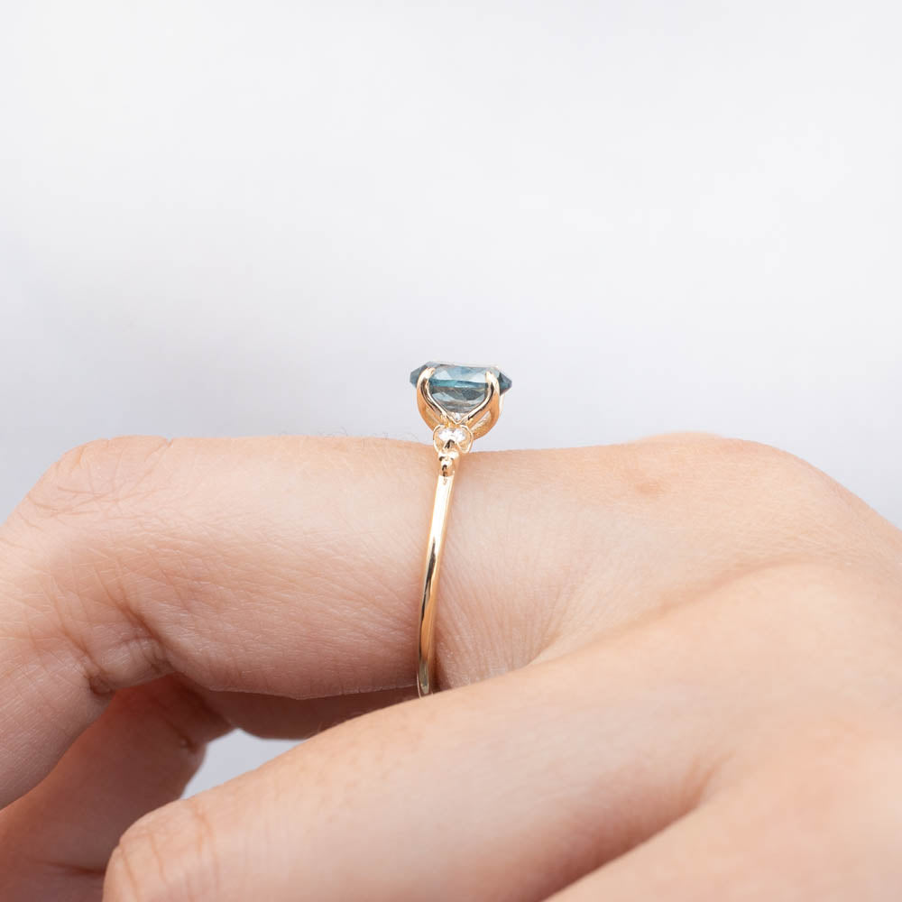 Estel Ring - 1.4ct Light Blue Green Montana Sapphire (One of a kind)
