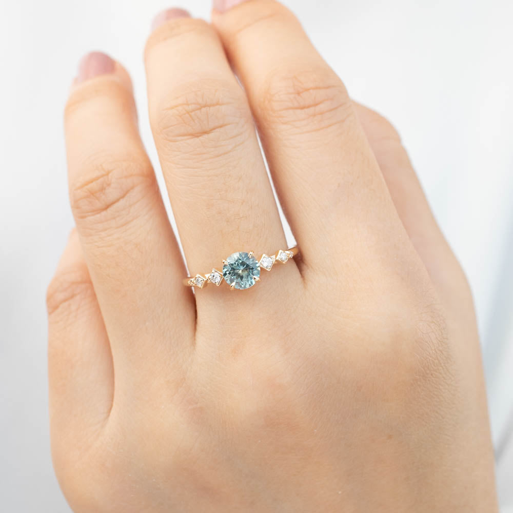 Celeste Ring - 1.1ct Light Green Montana Sapphire (one of a kind)