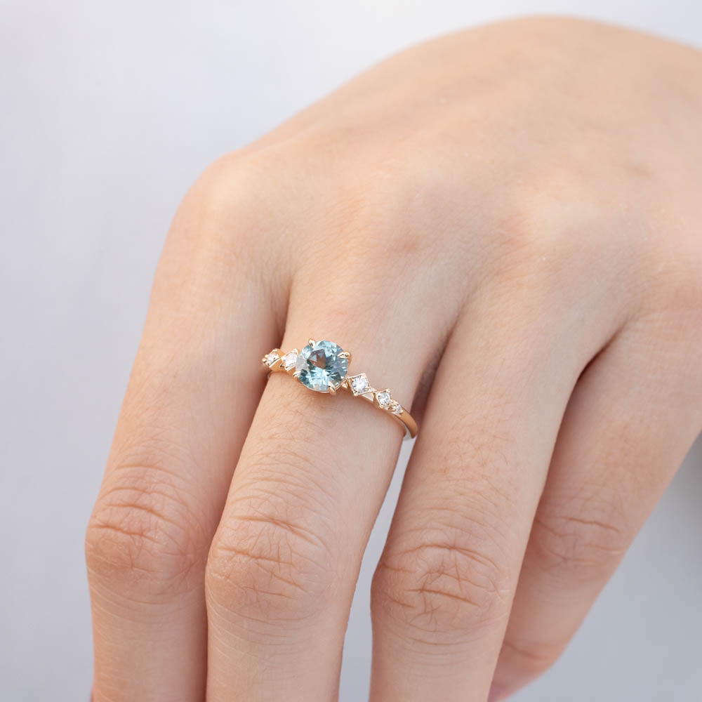 Celeste Ring - 1.1ct Light Green Montana Sapphire (one of a kind)