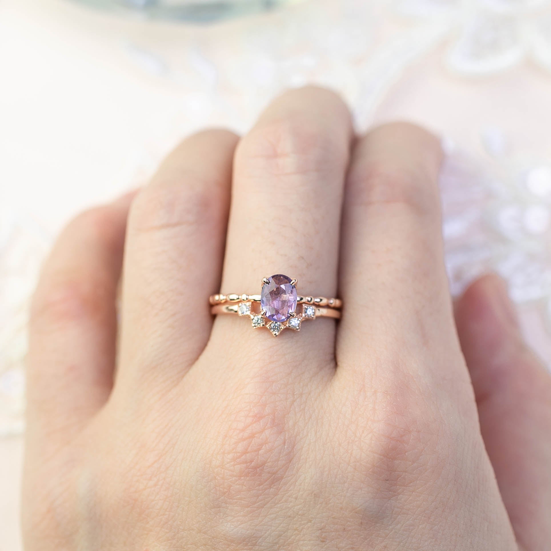 キャンディリング　非加熱　ピンクサファイア  0.40ct  14Kホワイトゴールド