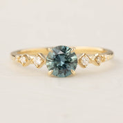 Celeste Ring - 0.89ct Blue Green Montana Sapphire (One of a kind)
