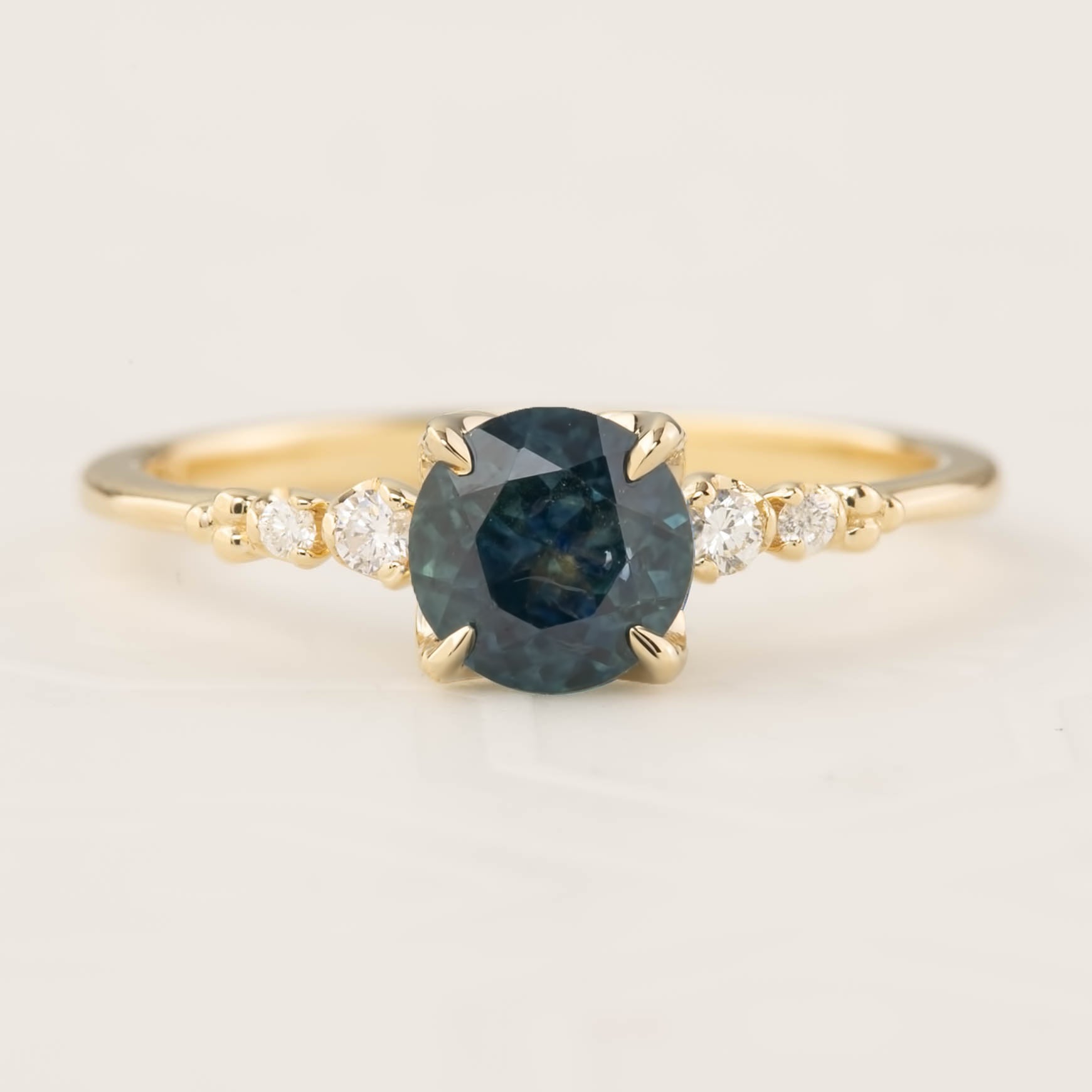 Estel Luxe Ring - 1.16ct Blue Green Montana Sapphire (One of a kind)