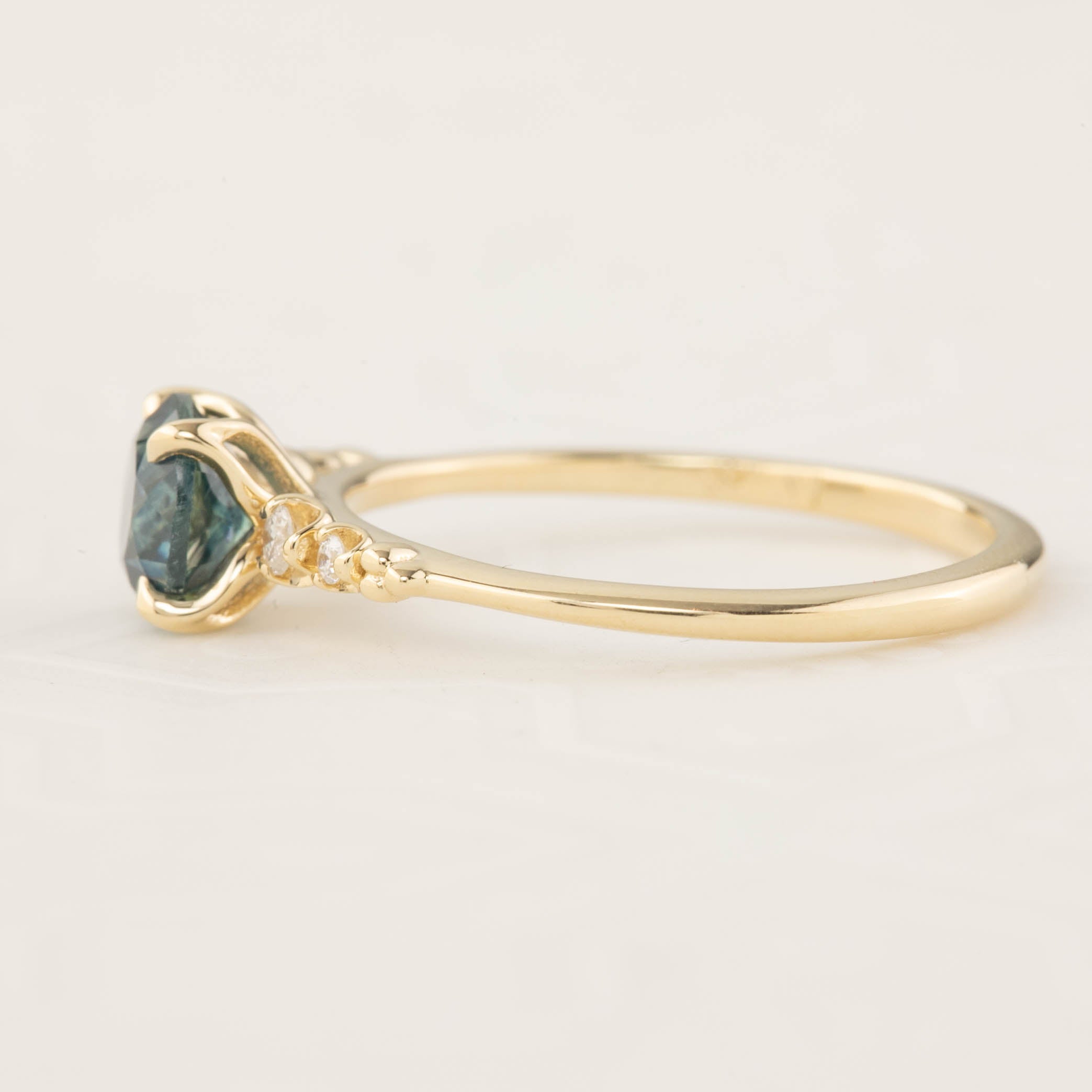 Estel Luxe Ring - 1.16ct Blue Green Montana Sapphire (One of a kind)