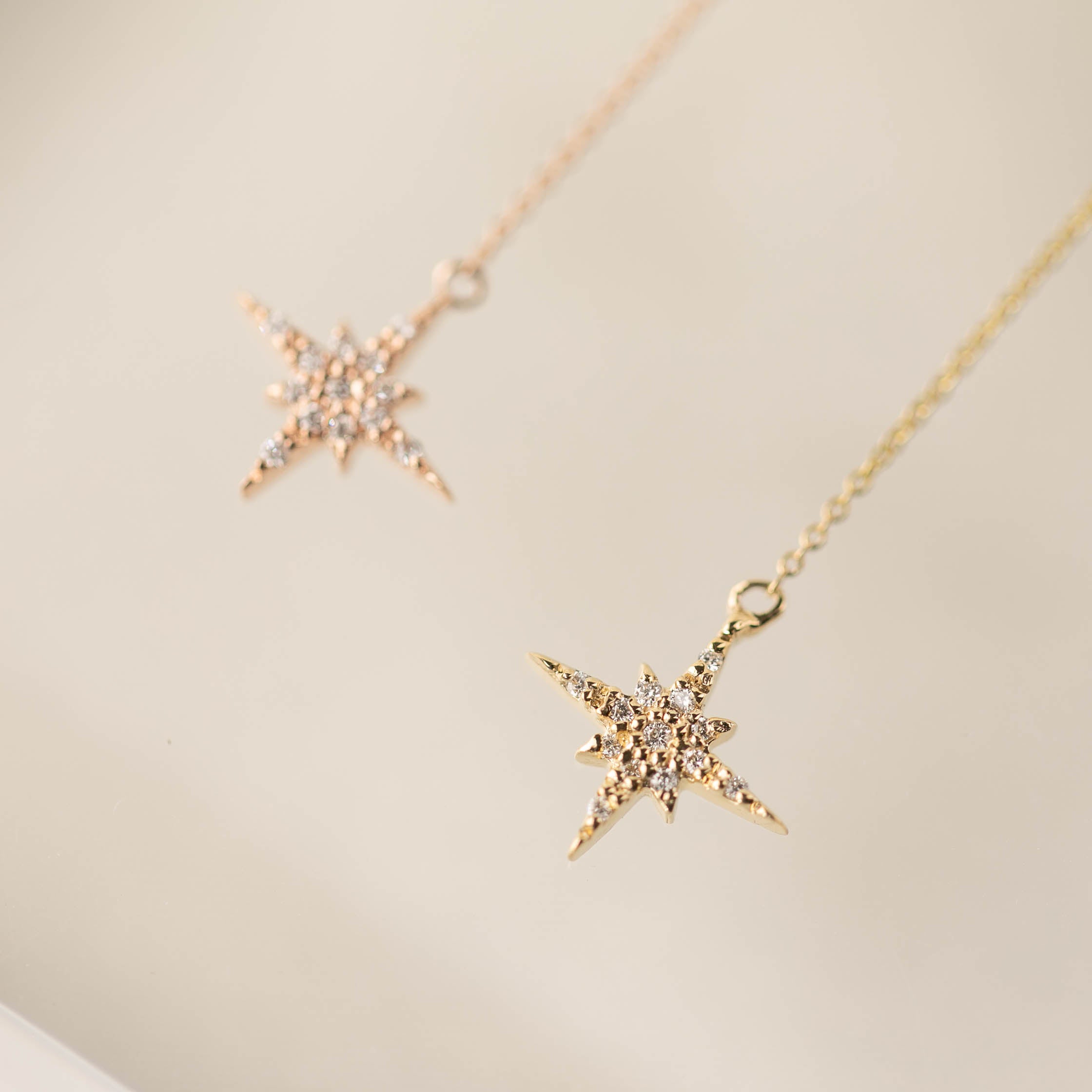 Starburst Diamond Threader Earrings