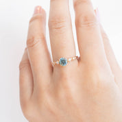 Celeste Ring - 0.89ct Blue Green Montana Sapphire (One of a kind)