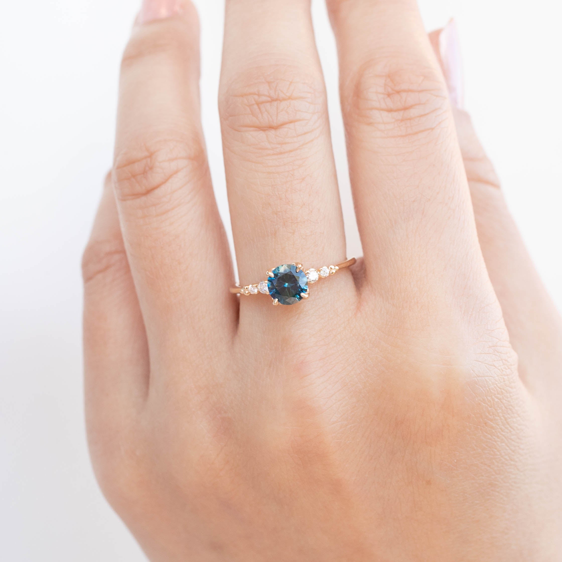 Estel Luxe Ring - 0.96ct Teal Blue Montana Sapphire (One of a kind)